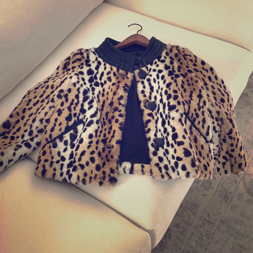 Chloe leopard faux fur coat